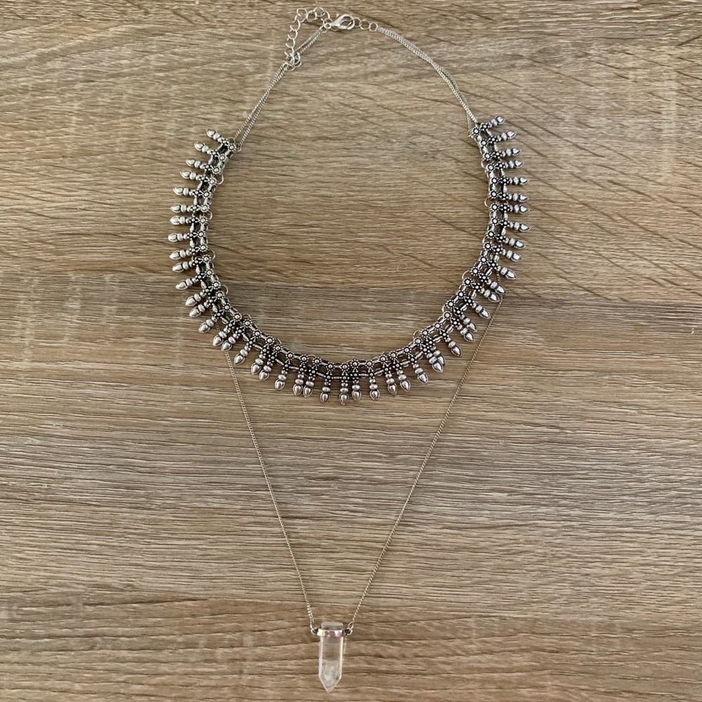 Double layer, choker necklace